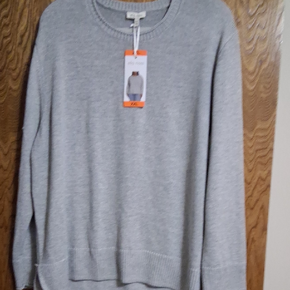 Ella Moss Heather Gray Crew Neck Sweater